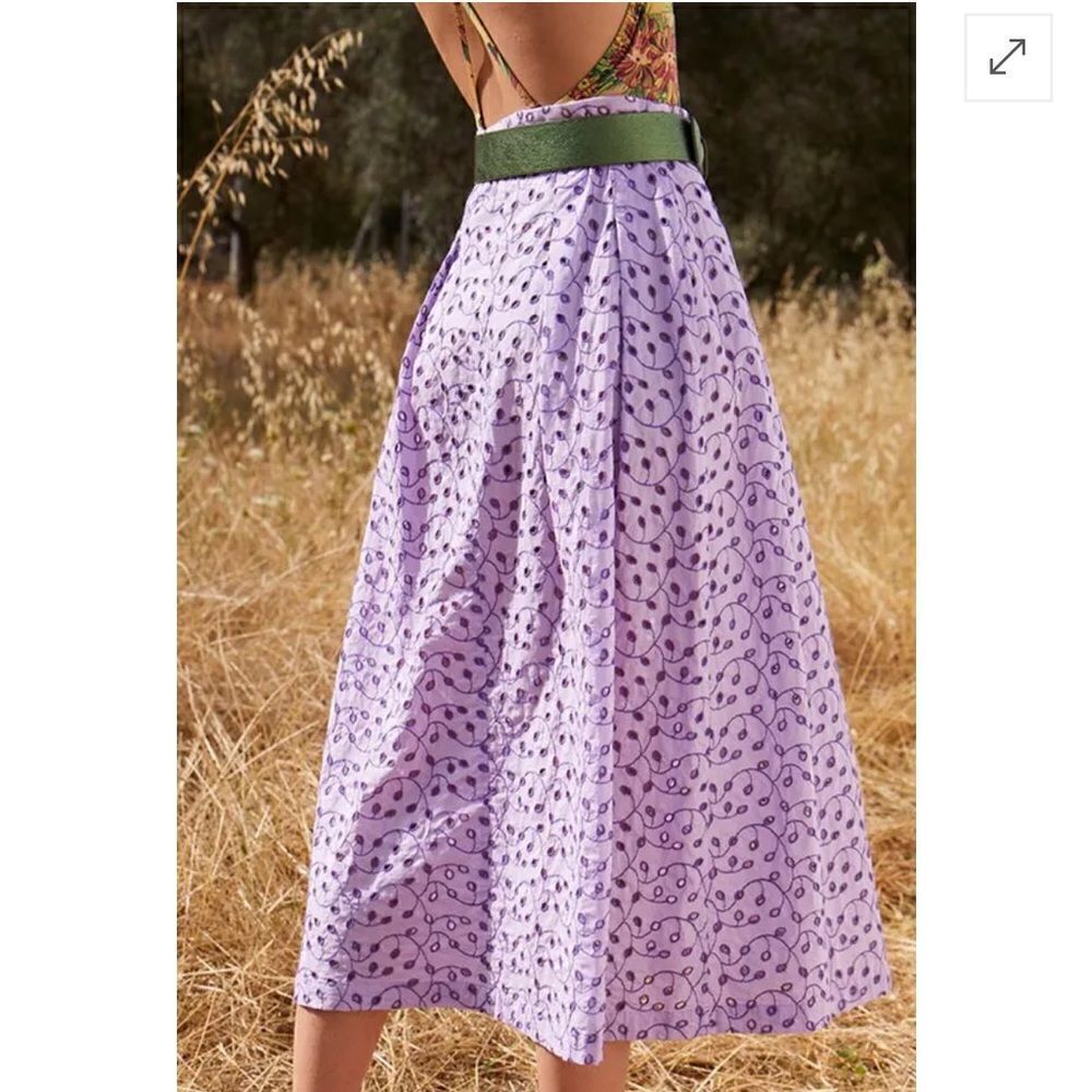 Momoni Zelda Maxi Skirt in Lilac Eyelet| Size 8 - Picture 2 of 10